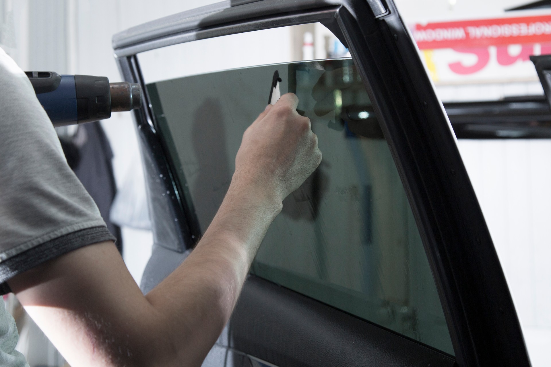 Tinting of car windows.